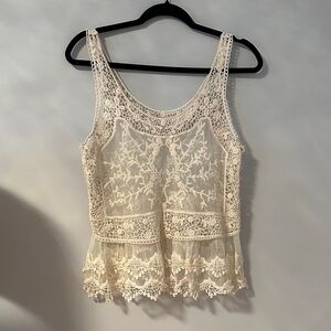 Express crochet lace vintage style tank size small